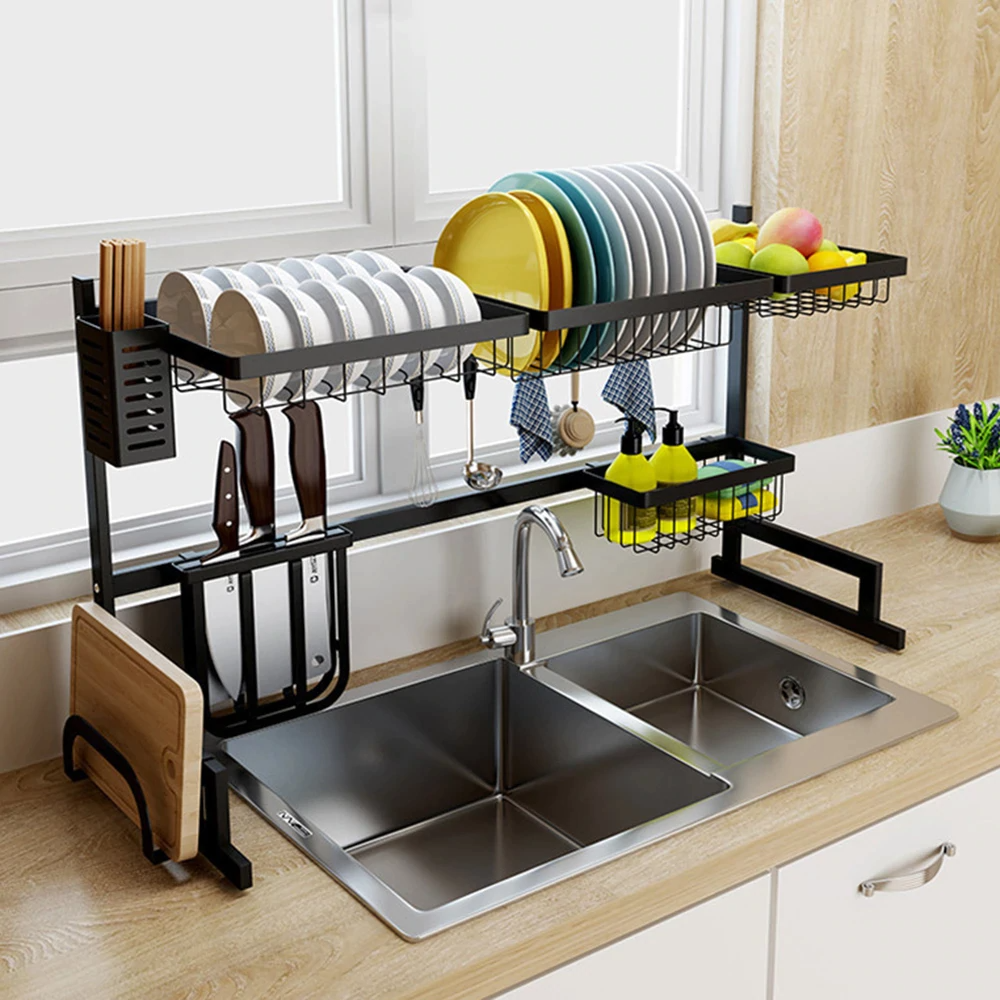 Kitchen Shelf Organizer Dish Drying Rack Over Sink Utensils Holder Bowl  Dish Draining Shelf Kitchen Storage Countertop Organizer|Racks & Holders| -  AliExpress